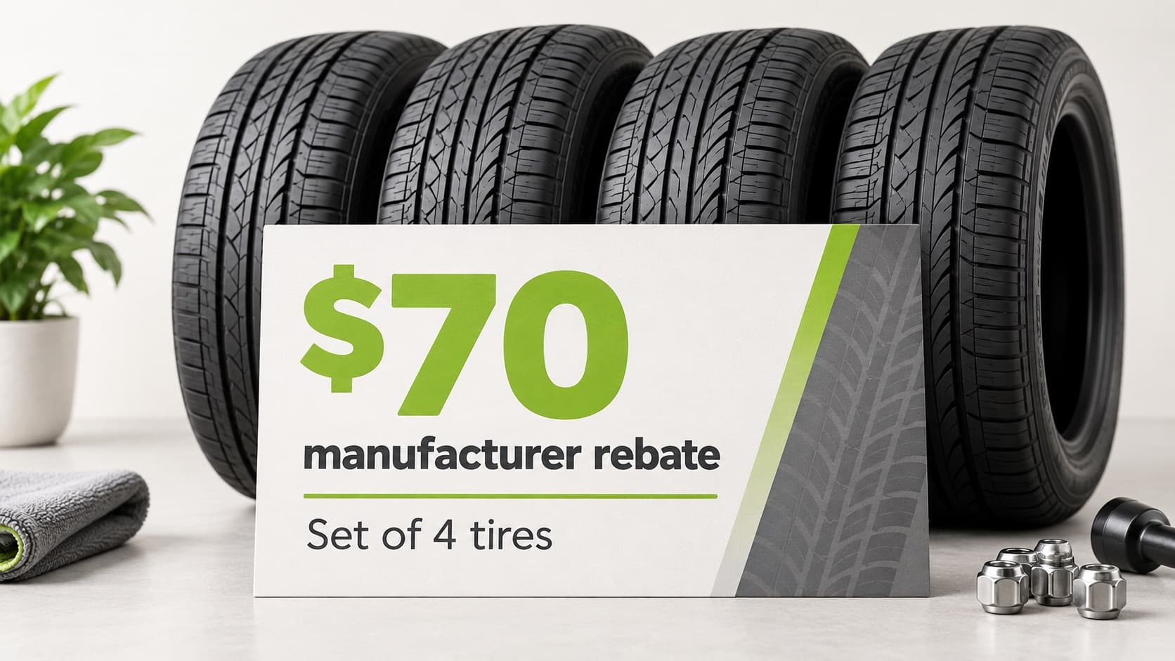 Example of a $70 manufacturer rebate on a set of four tires